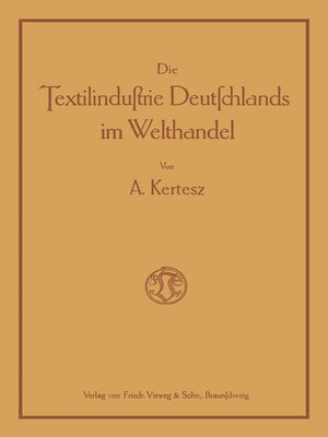 cover image of Die Textilindustrie Deutschlands im Welthandel